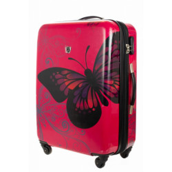 Walizka Madisson Pink Butterfly Motyl Średnia | topwalizki.pl
