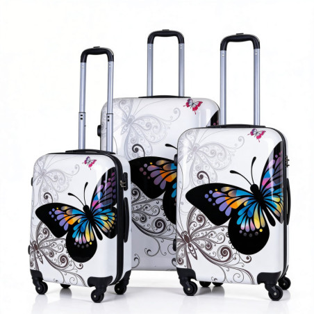 Zestaw walizek Bagia Motyl | luxwalizki.pl