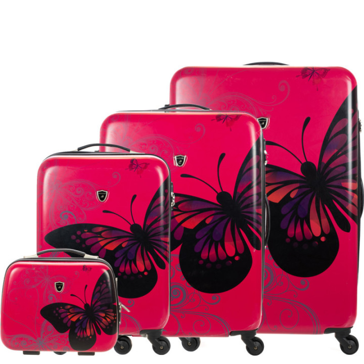 Zestaw walizek Madisson Pink Butterfly Motyl 4w1