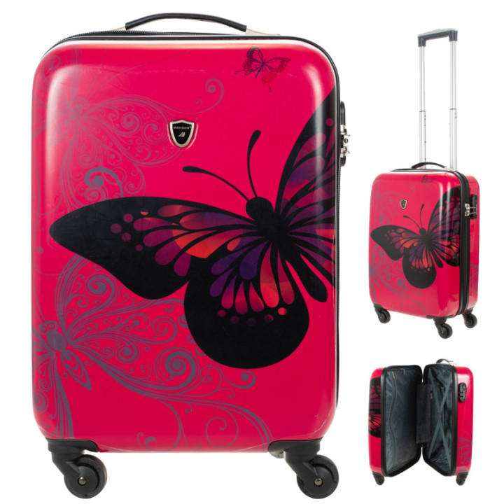 Zestaw walizek Madisson Pink Butterfly Motyl 4w1